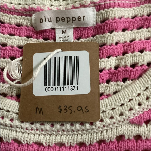 Blu Pepper Boutique Crochet Tank Top Size Medium NWT - Picture 3 of 3